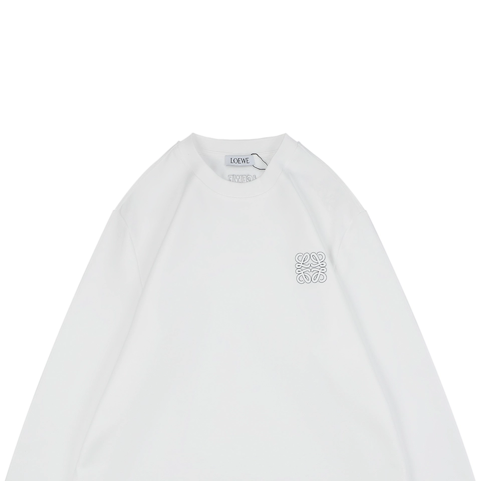 L Anagram Embroidered Cotton Sweatshirt White