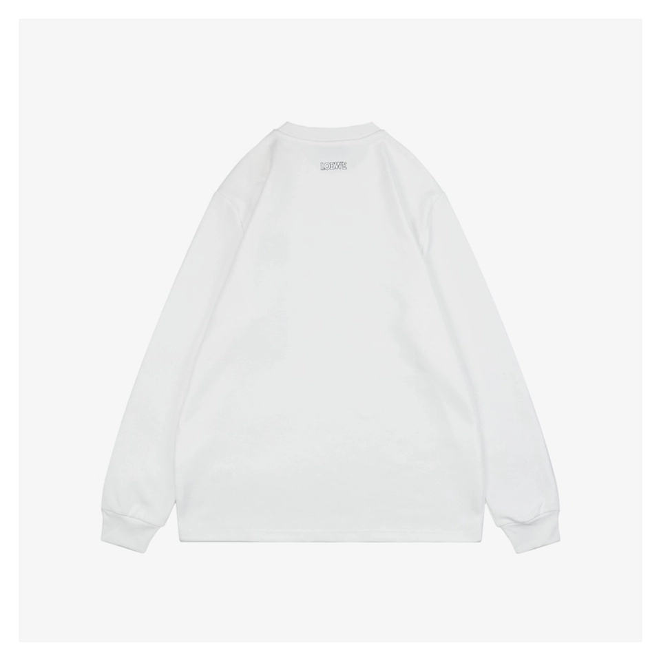L Anagram Embroidered Cotton Sweatshirt White Back view