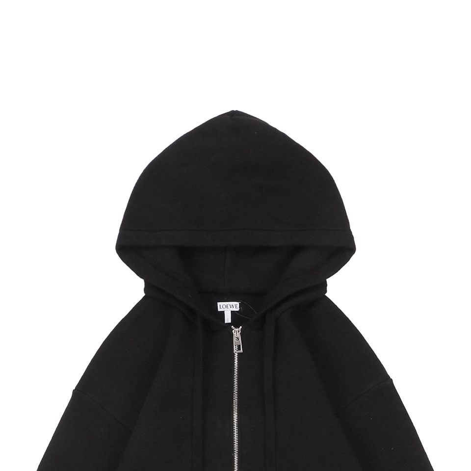 L Back Embossed Anagram Wool Hoodie Jacket