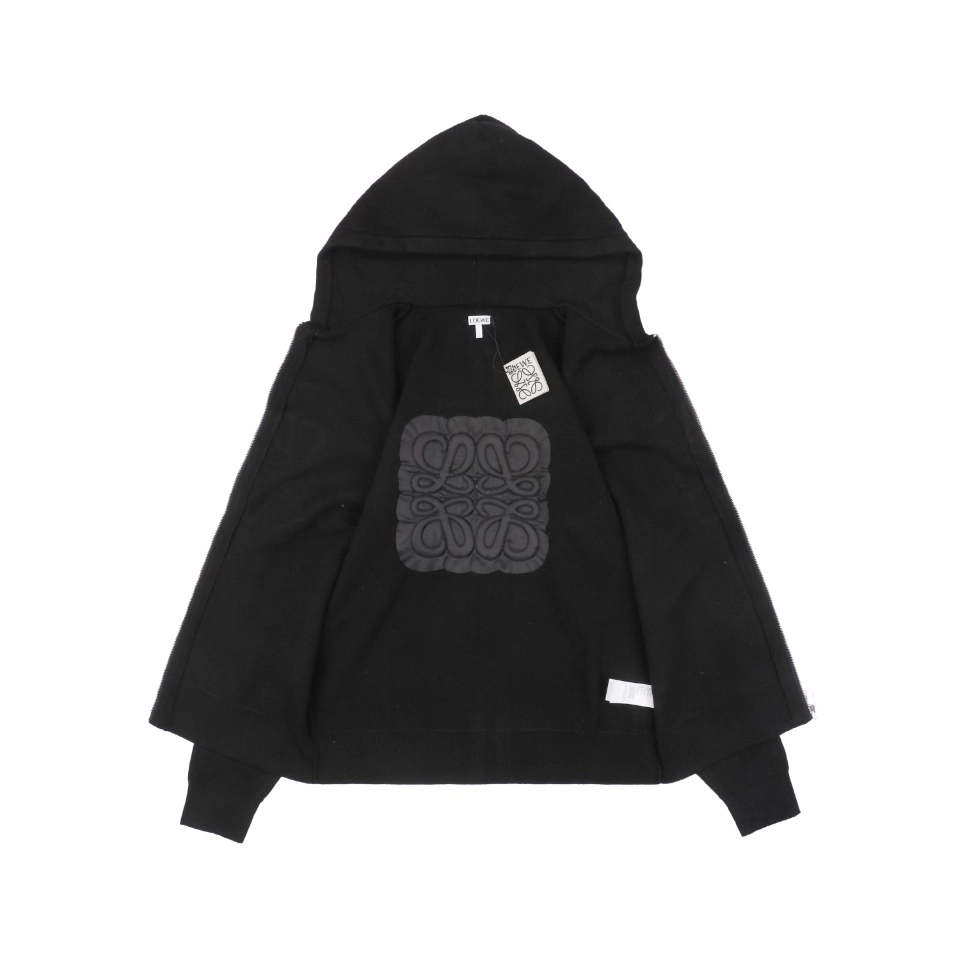 L Back Embossed Anagram Wool Hoodie Jacket Lining