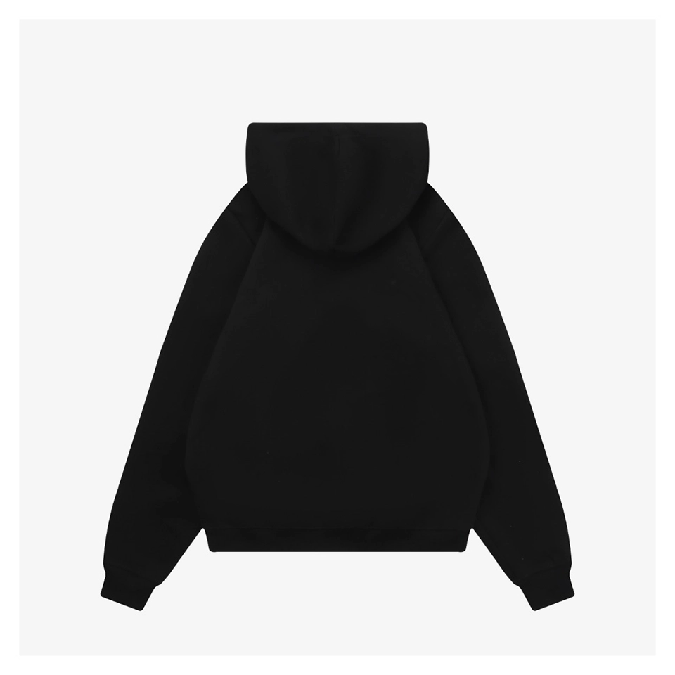 L ON Logo Patch Pocket Hoodie Black Back view