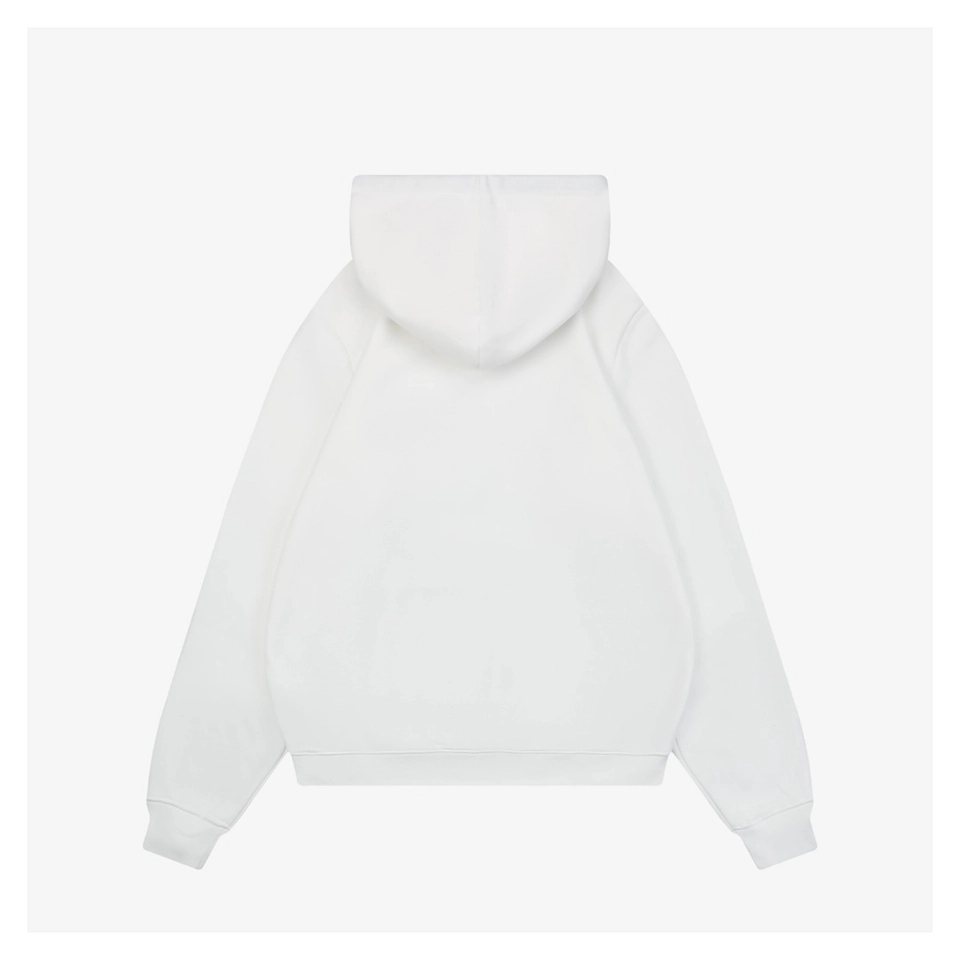 L ON Logo Patch Pocket Hoodie White Back view