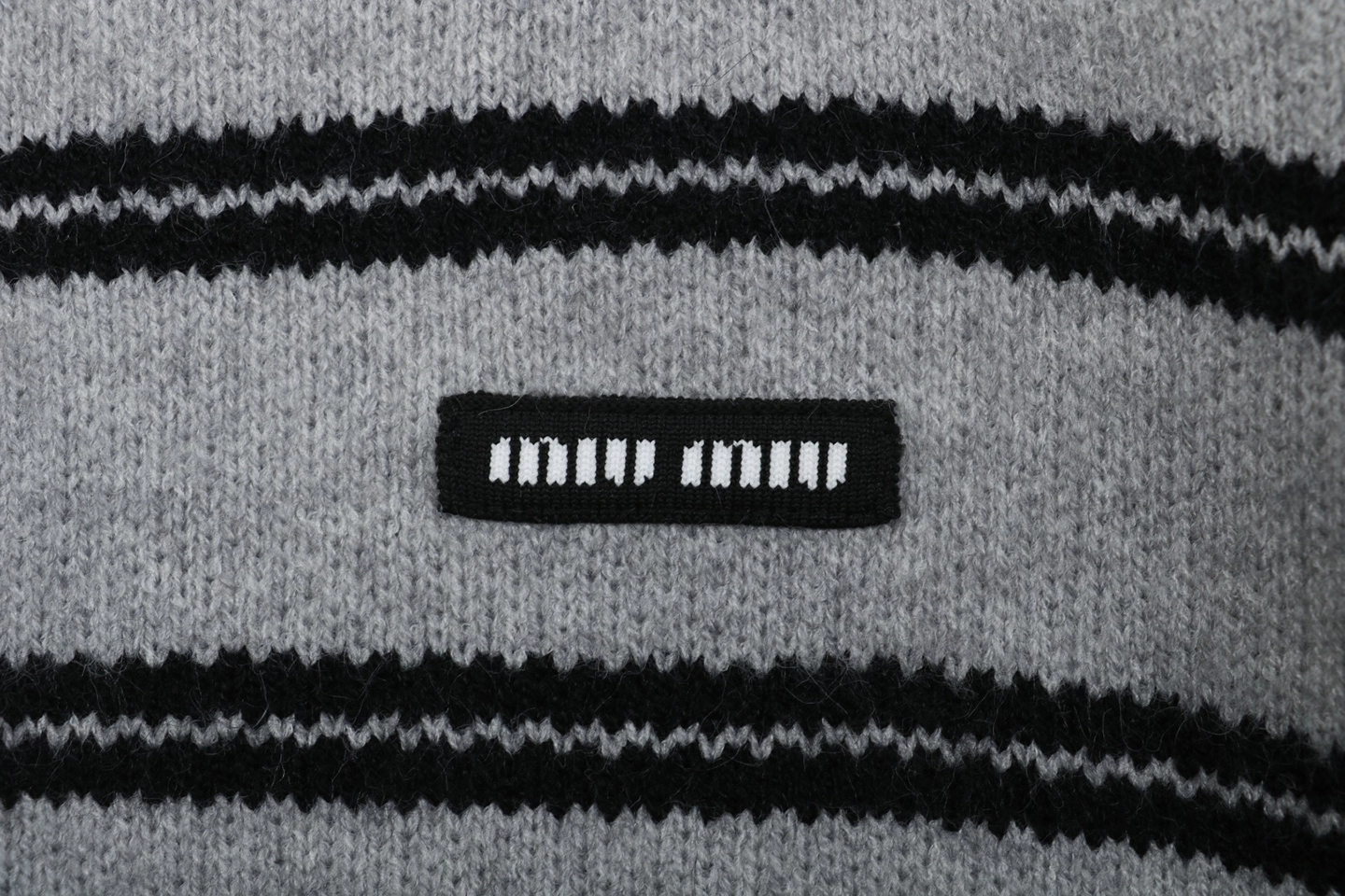 MM Grey and White Striped Knit Cardigan Brand