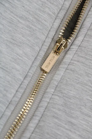 MM Letter Patch Air Cotton Hoodie Jacket Zipper puller