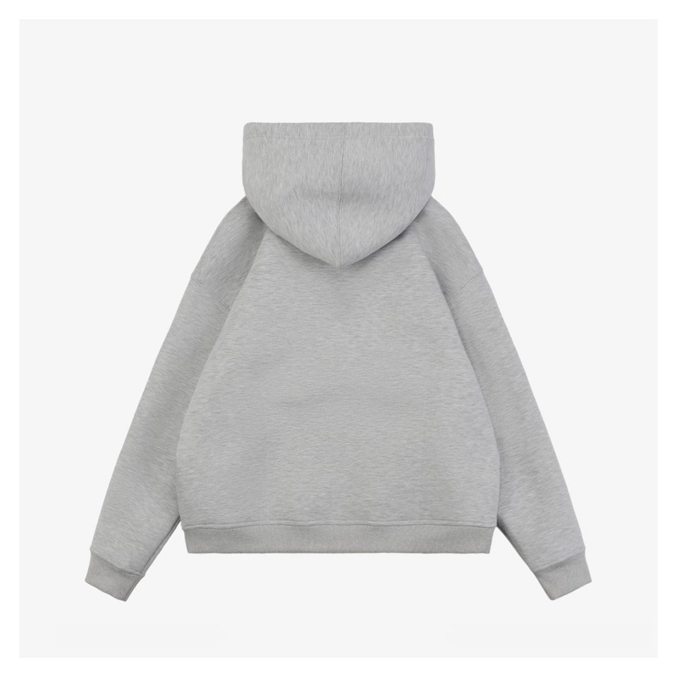 MM Letter Patch Air Cotton Hoodie Jacket Back view