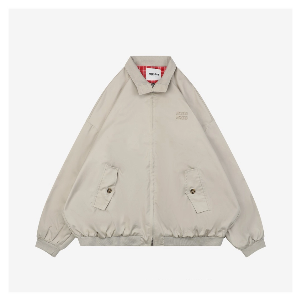 MM Small Logo Check-Lined Harrington Jacket Front view