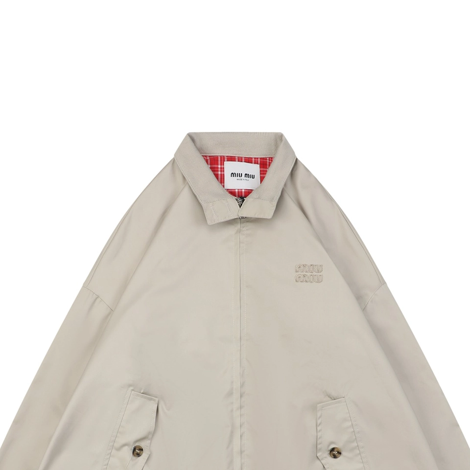 MM Small Logo Check-Lined Harrington Jacket