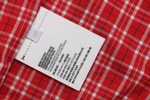 MM Small Logo Check-Lined Harrington Jacket Wash label