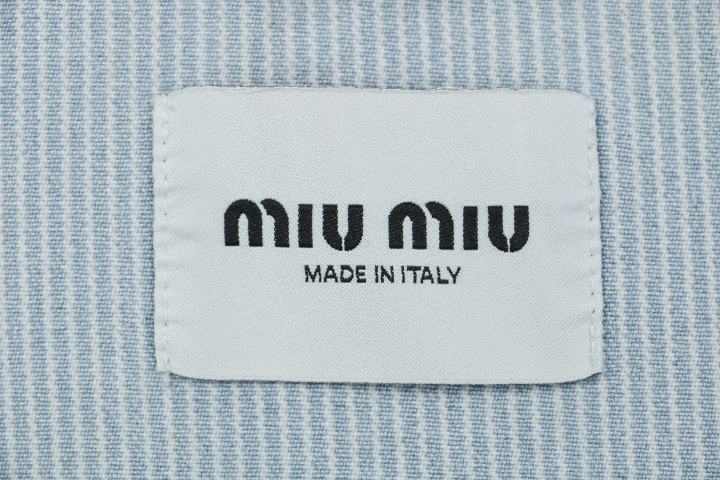 MM Striped Denim Logo Embroidered Jacket Brand label