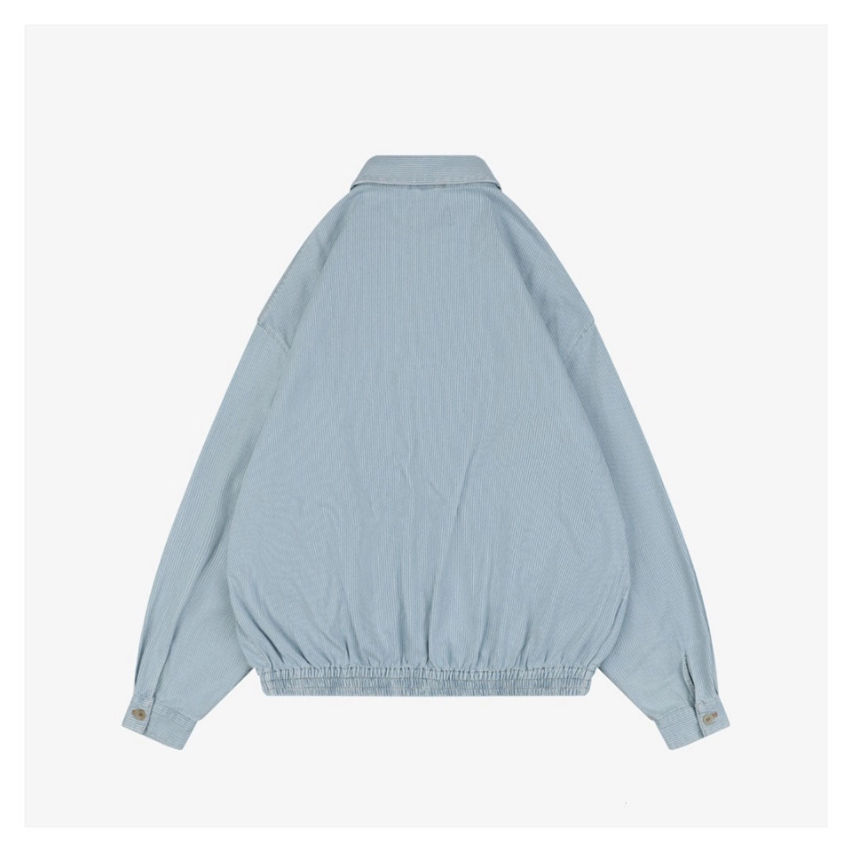 MM Striped Denim Logo Embroidered Jacket Back view