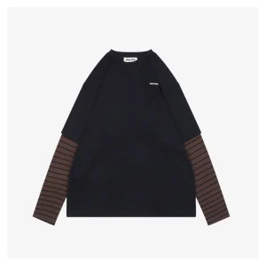 MM Striped Panel Cotton Polo Shirt Front view