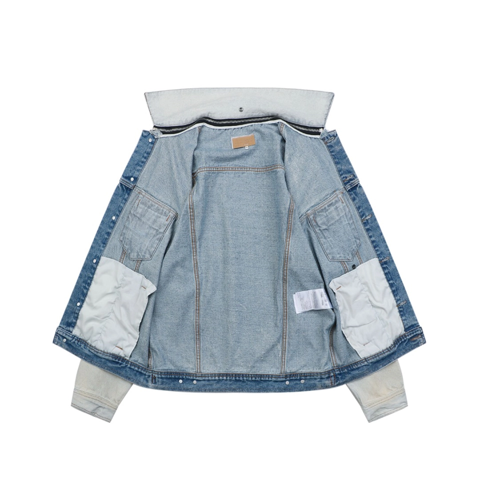 Maison Margiela Detachable Collar Vintage Wash Denim Jacket Lining
