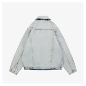 Maison Margiela Detachable Collar Vintage Wash Denim Jacket Back view