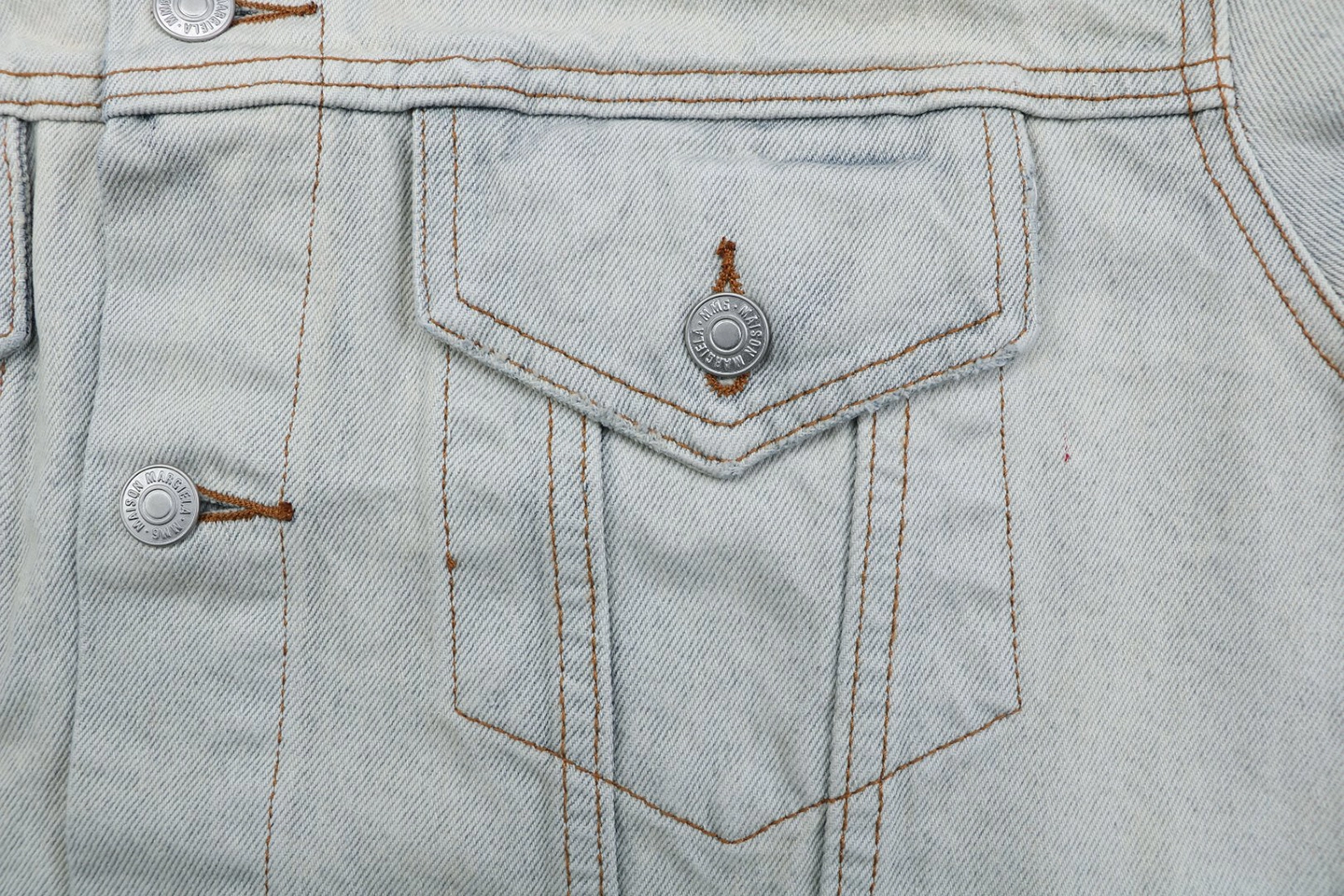 Maison Margiela Detachable Collar Vintage Wash Denim Jacket Pocket