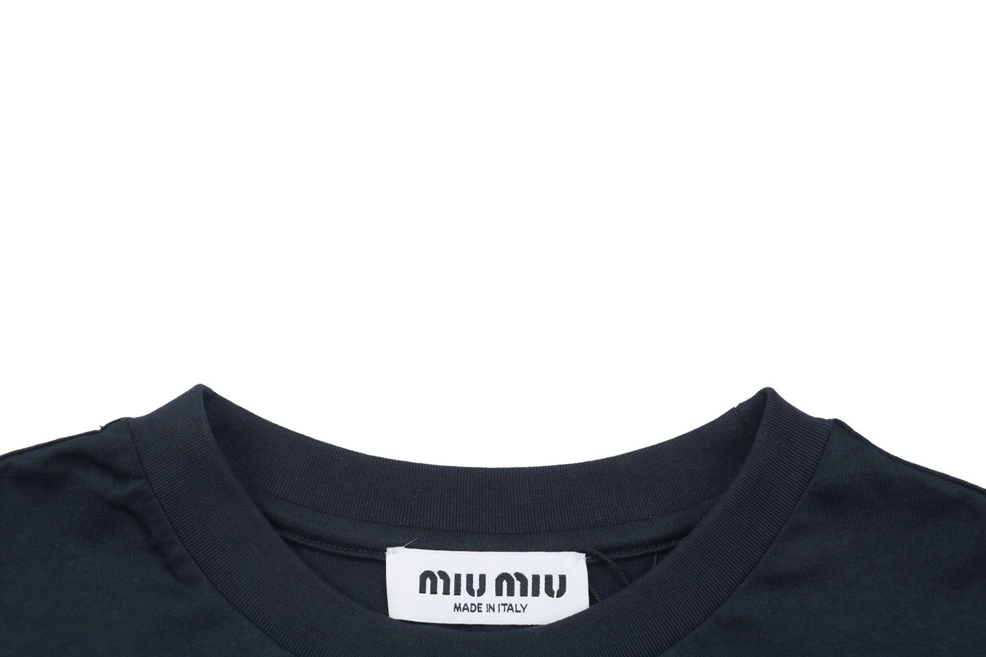 Miu Miu Minimal Logo Embroidered Shirt Collar