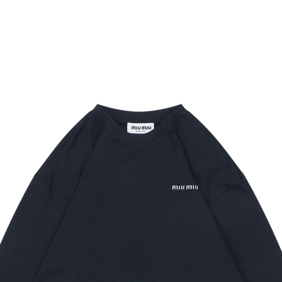 Miu Miu Minimal Logo Embroidered Shirt