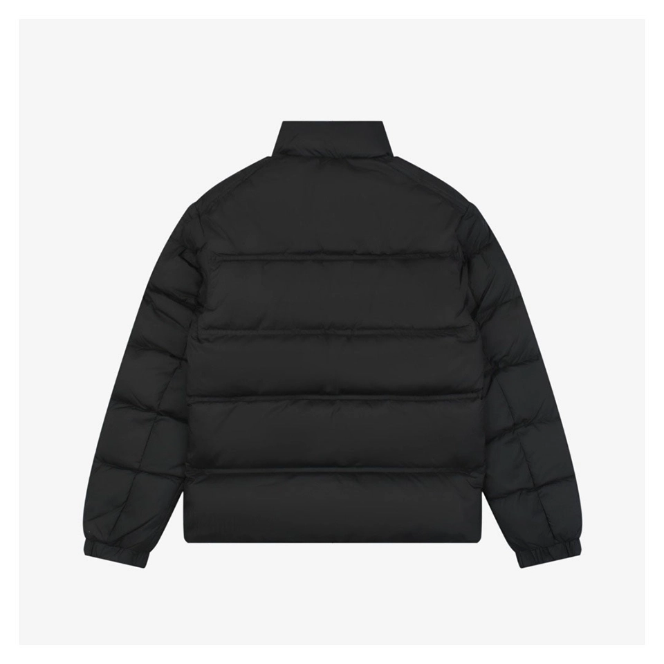 Moncler Bouvaque Tricolor Stripe Stand Collar Down Jacket Black Back view
