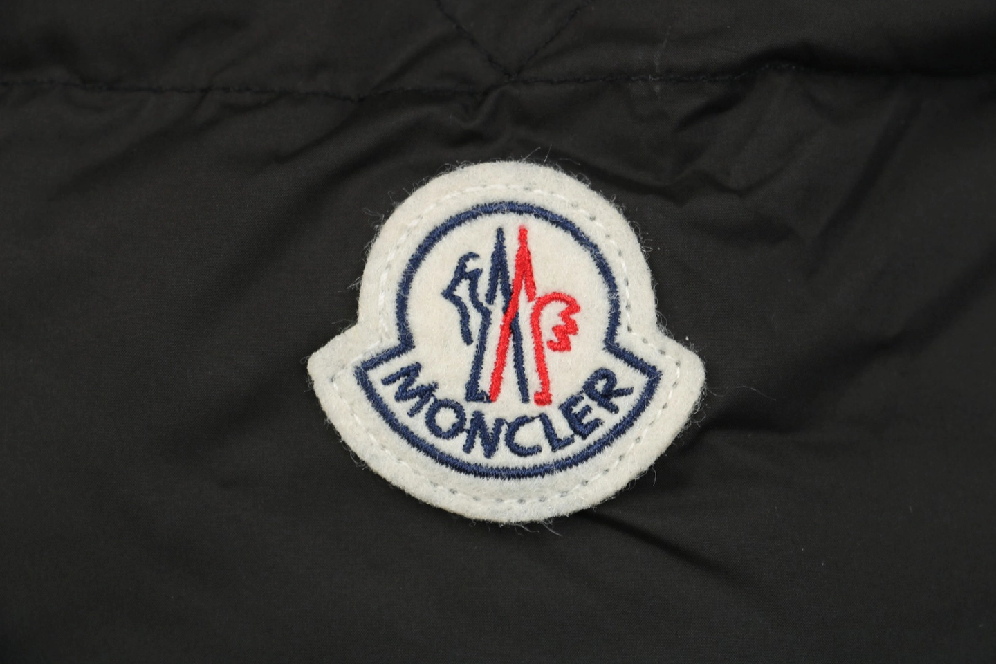Moncler Bouvaque Tricolor Stripe Stand Collar Down Jacket Black Brand label
