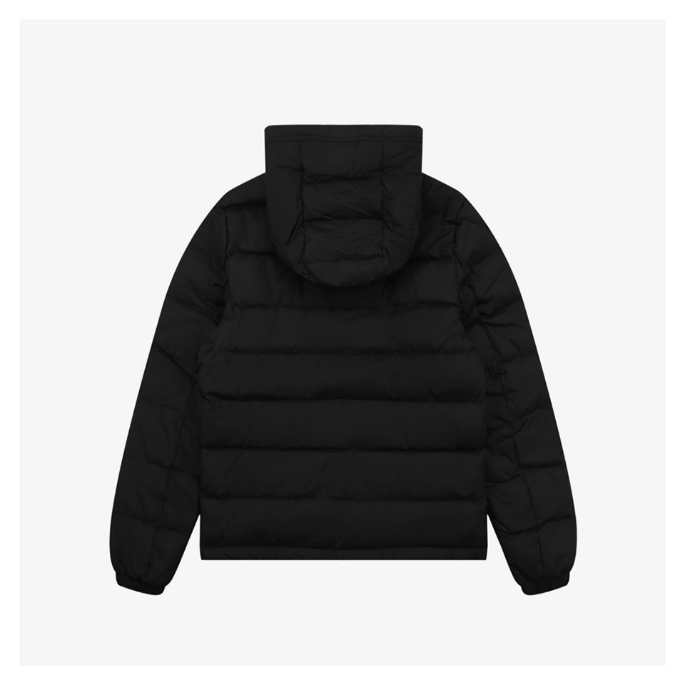 Moncler Ribbed Panel Arm Logo Hooded Down Jacket #MT-188 Black Back view