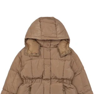 Mxxcler Agneux Square-Quilted Hooded Down Jacket #MS-776 Brown