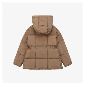 Mxxcler Agneux Square-Quilted Hooded Down Jacket #MS-776 Brown Back view