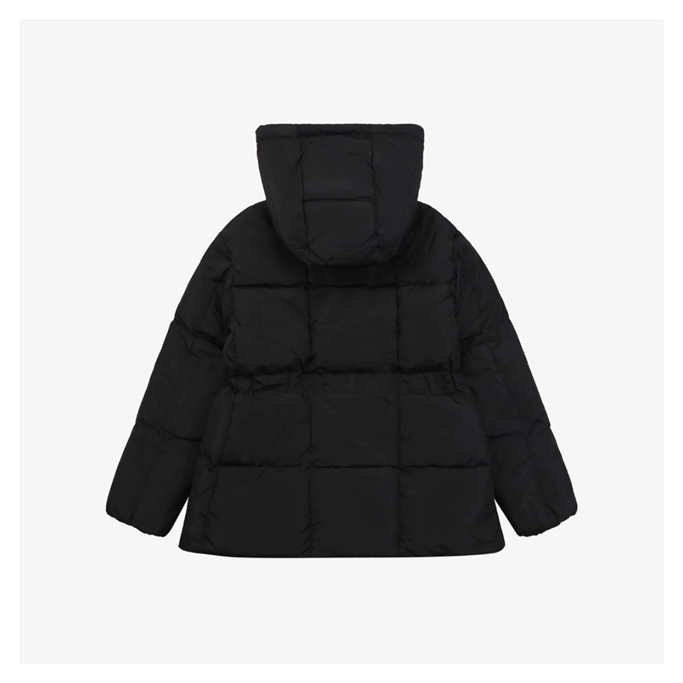 Mxxcler Agneux Square-Quilted Hooded Down Jacket #MS-776 Black Back view