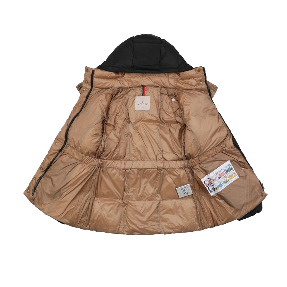 Mxxcler Agneux Square-Quilted Hooded Down Jacket #MS-776 Black Lining