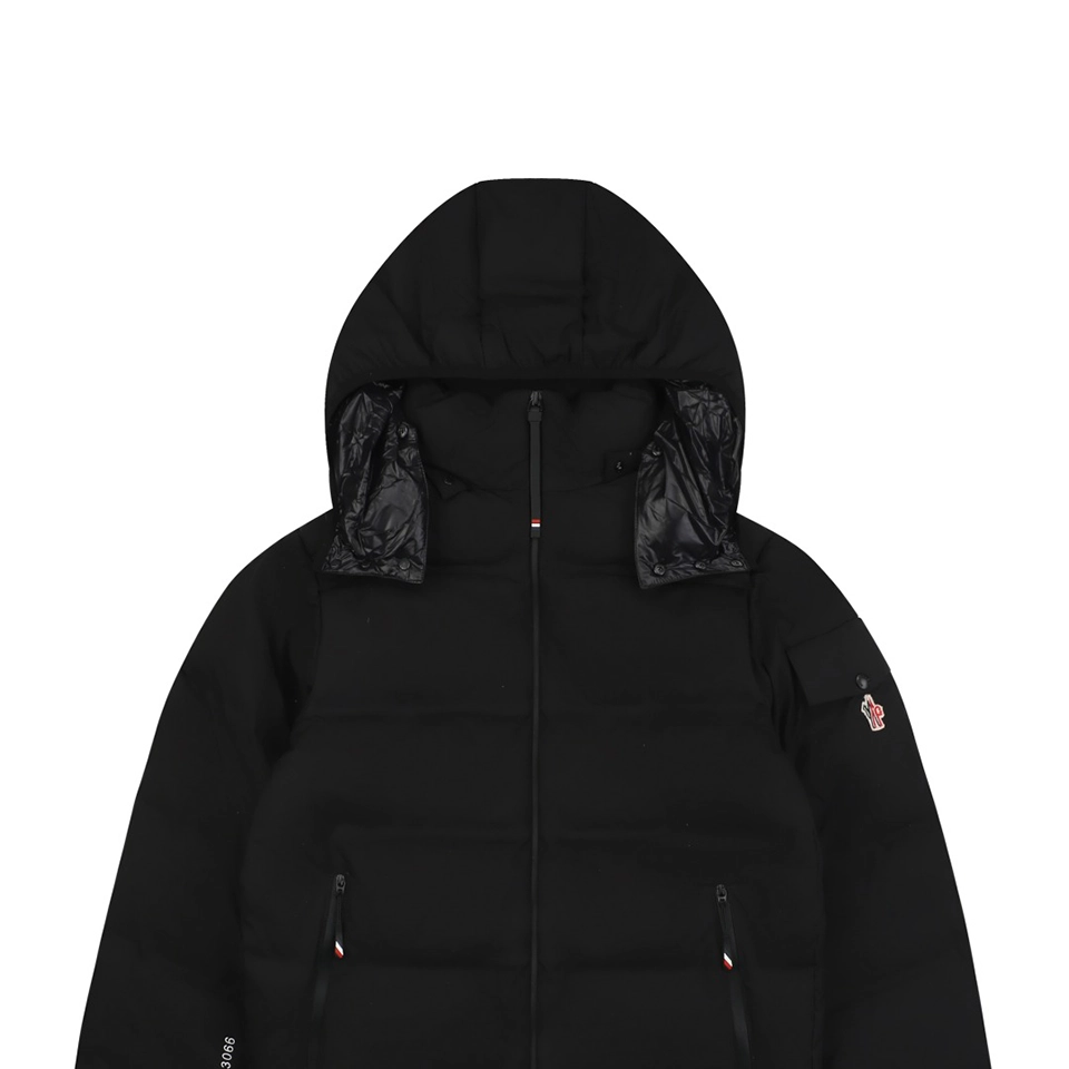 Mxxcler Arm Rooster Logo Hooded Down Jacket #2566 Black
