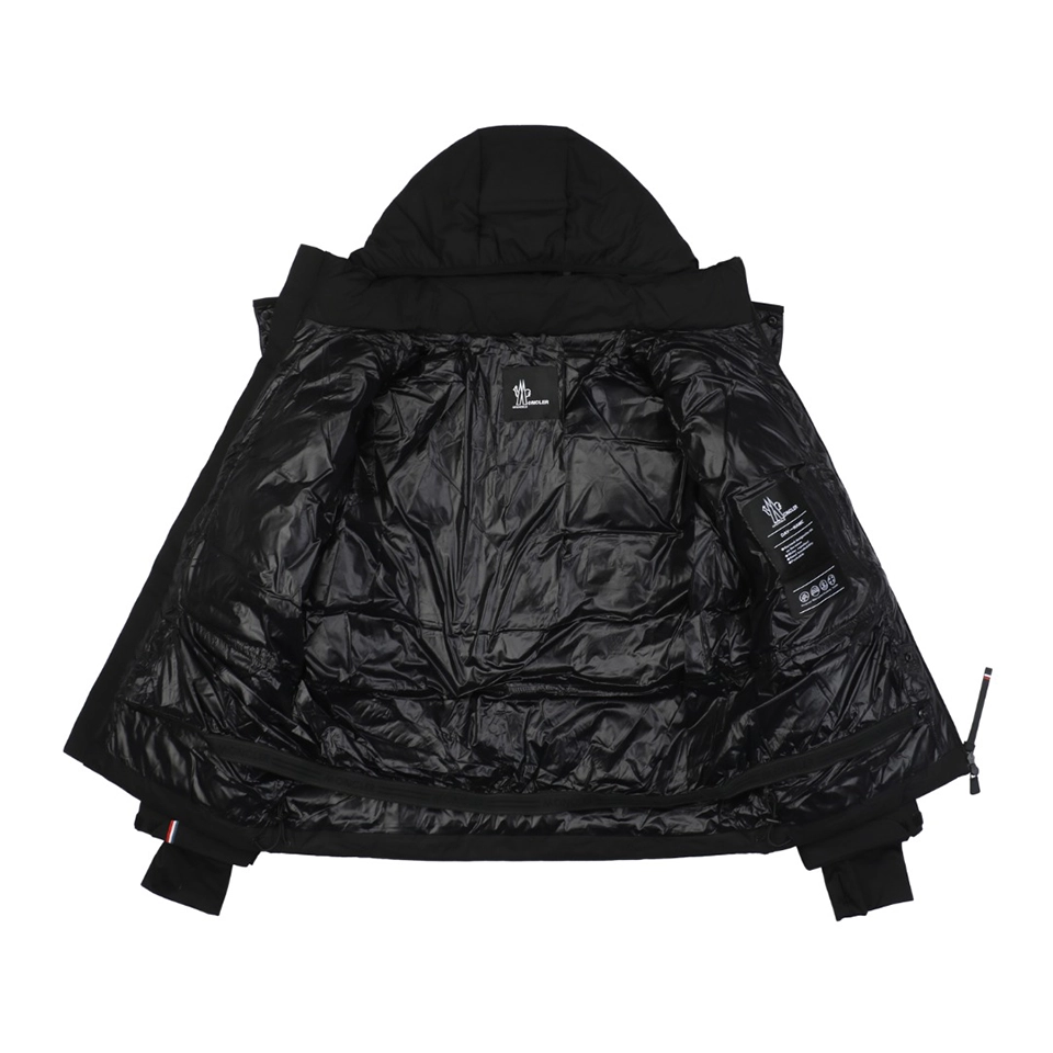 Mxxcler Arm Rooster Logo Hooded Down Jacket #2566 Black Lining