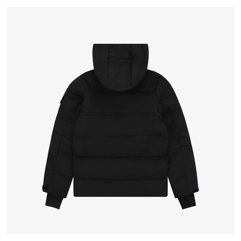 Mxxcler Arm Rooster Logo Hooded Down Jacket #2566 Black Back view