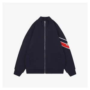 Mxxcler Arm Tape MK Embroidered Zip Jacket Front view