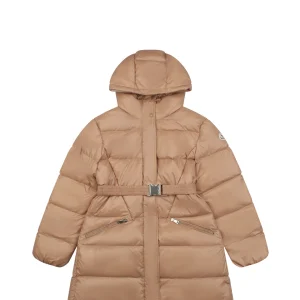 Mxxcler Bellevue Belted Hooded Long Down Jacket Brown