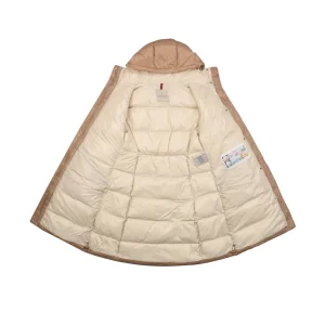 Mxxcler Bellevue Belted Hooded Long Down Jacket Brown Lining
