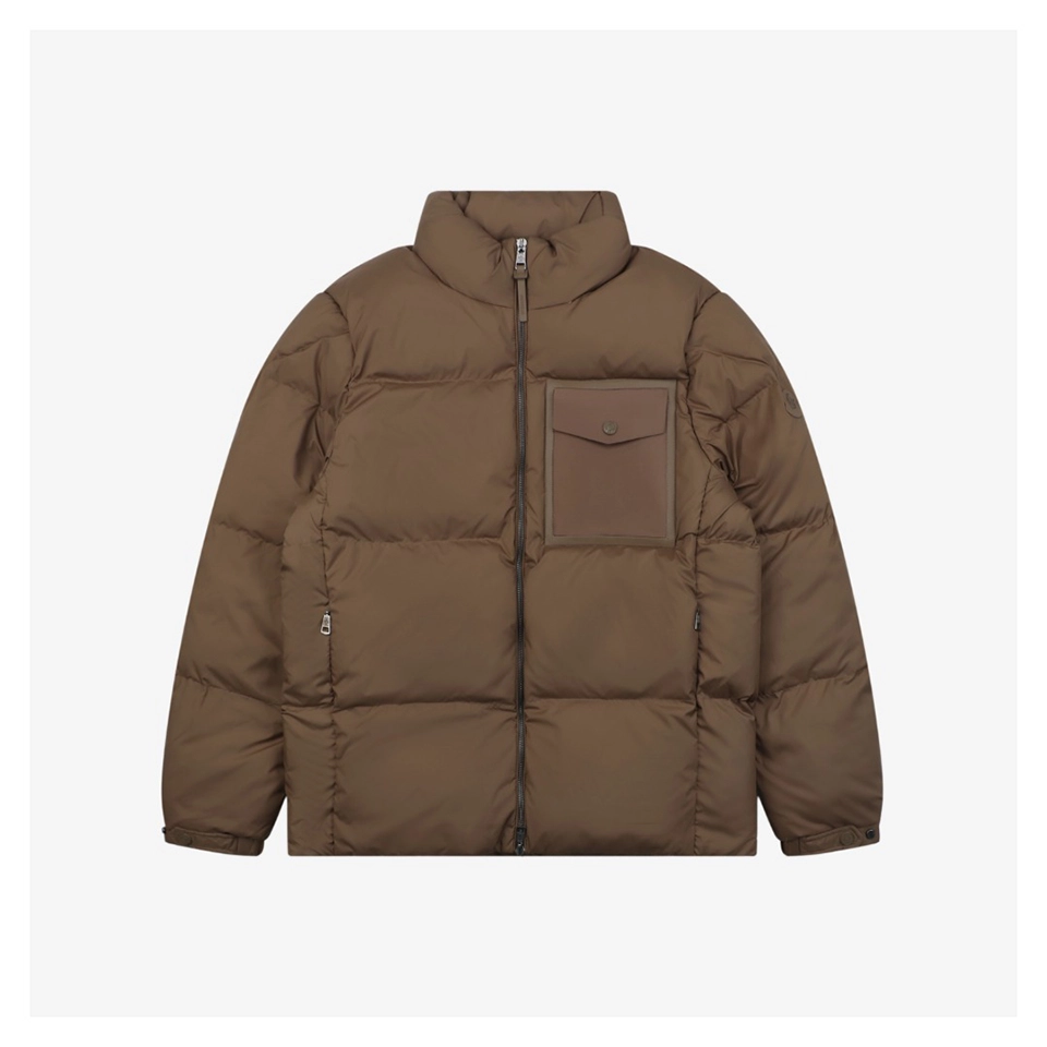 Mxxcler Besbre High-Collar Pocket Down Jacket Brown Front view