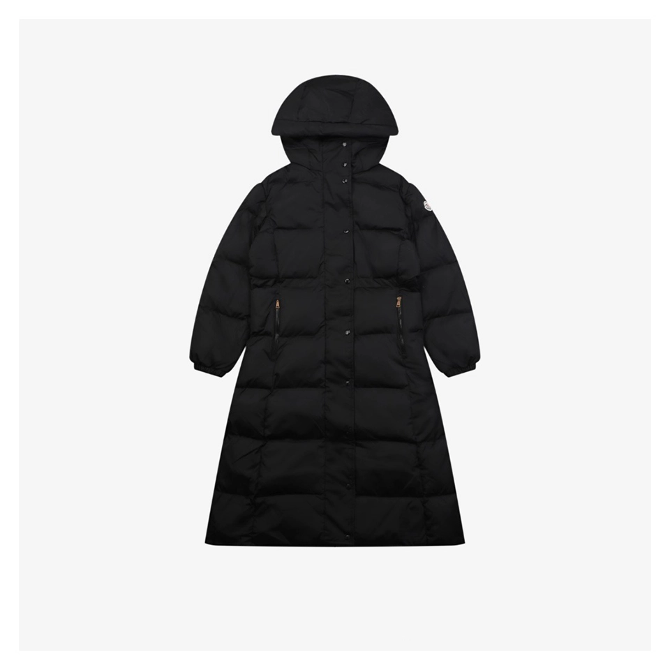 Mxxcler Chamer Long Hooded Down Jacket Black Front view