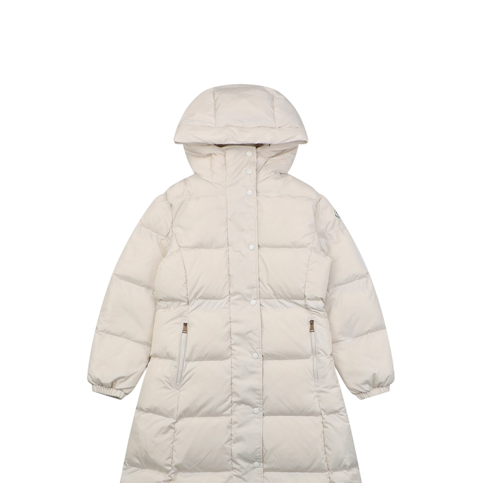 Mxxcler Chamer Long Hooded Down Jacket White