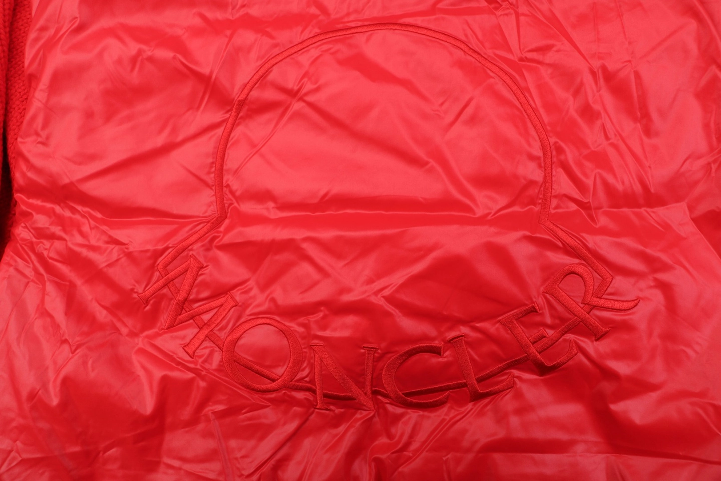 Mxxcler Four-Panel Knit Sleeve Down Jacket Red Brand