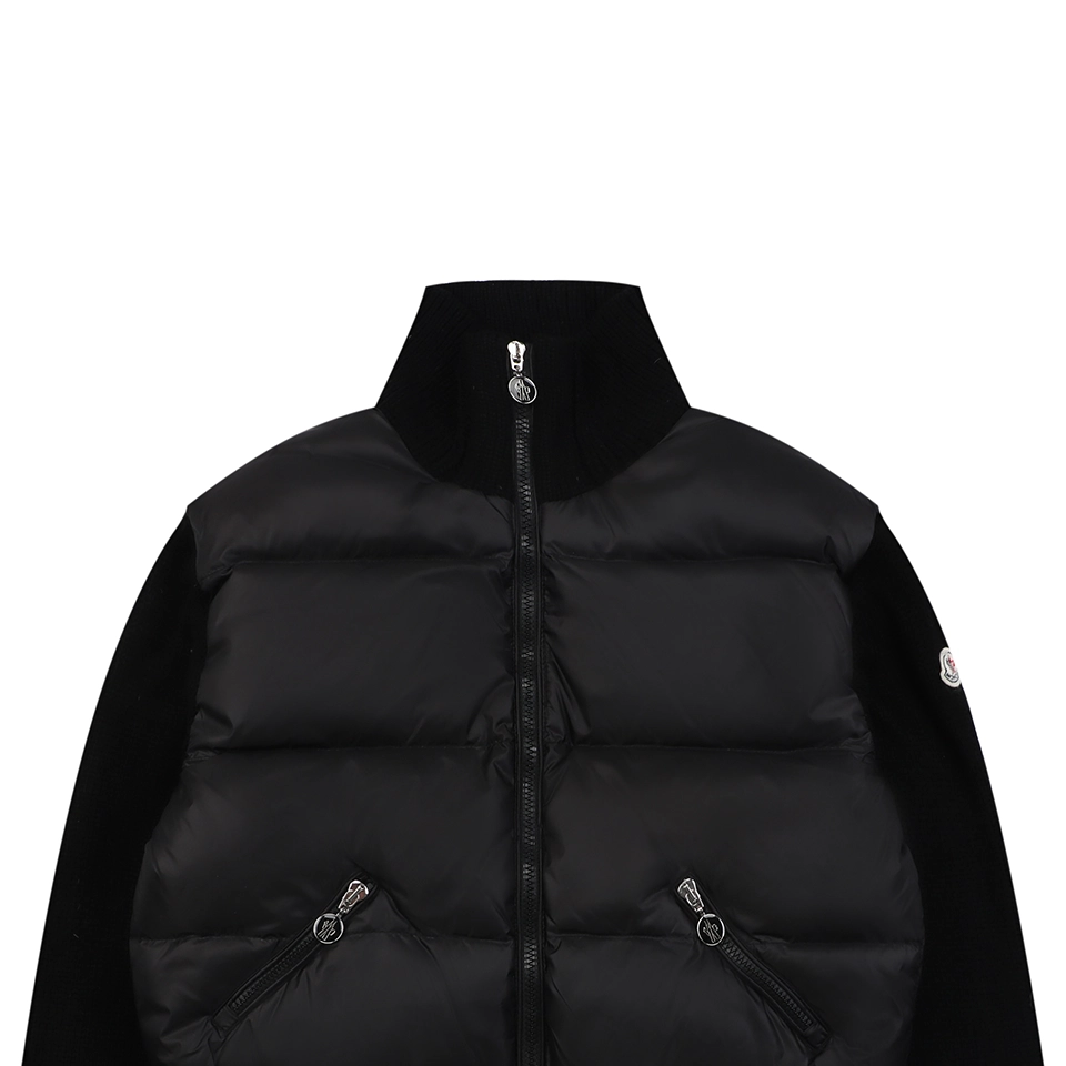 Mxxcler Four-Panel Knit Sleeve Down Jacket Black