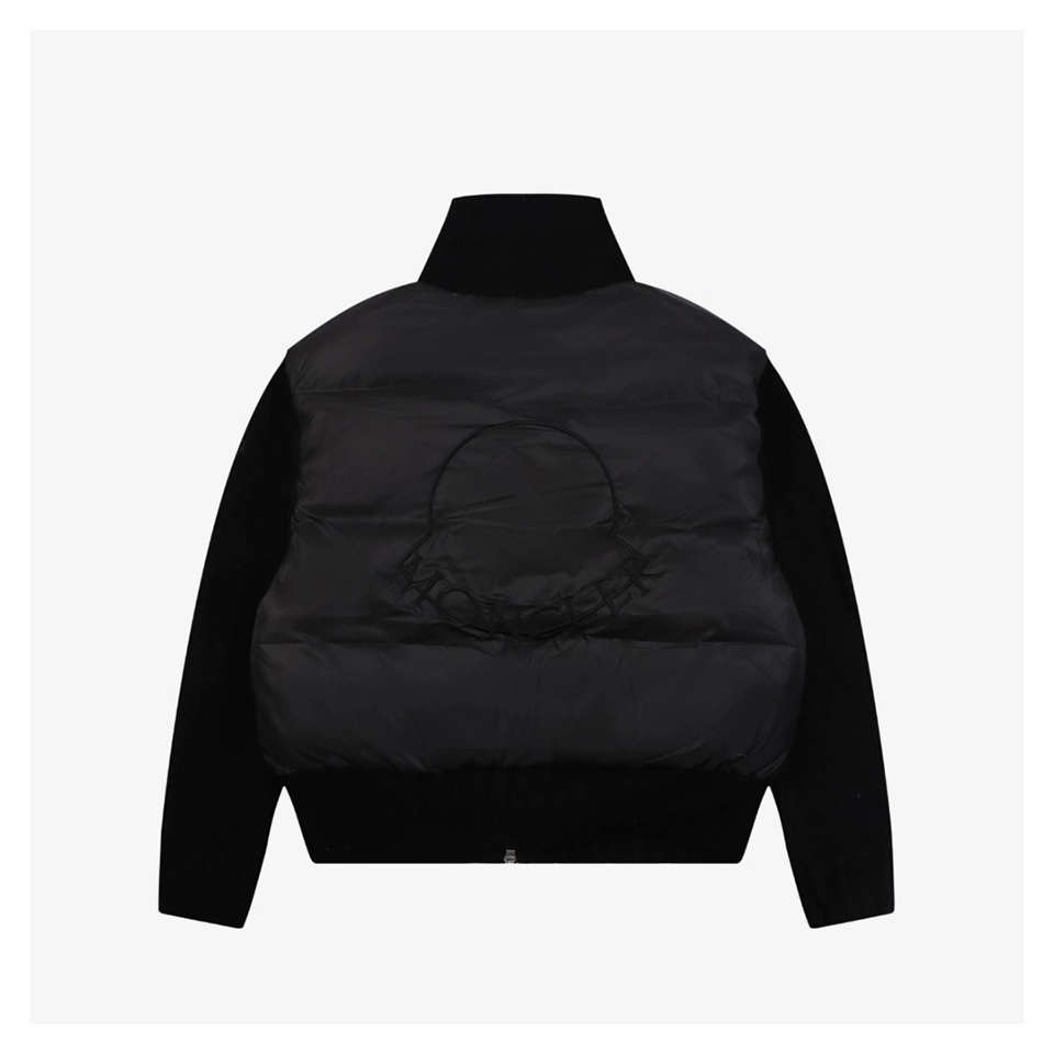 Mxxcler Four-Panel Knit Sleeve Down Jacket Black Back view