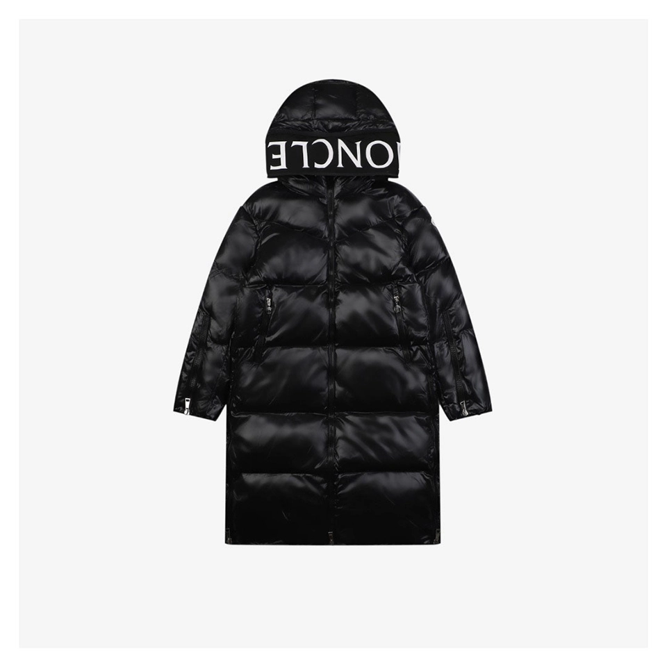Mxxcler Genius 1952 Logo Hooded Long Down Jacket Front view