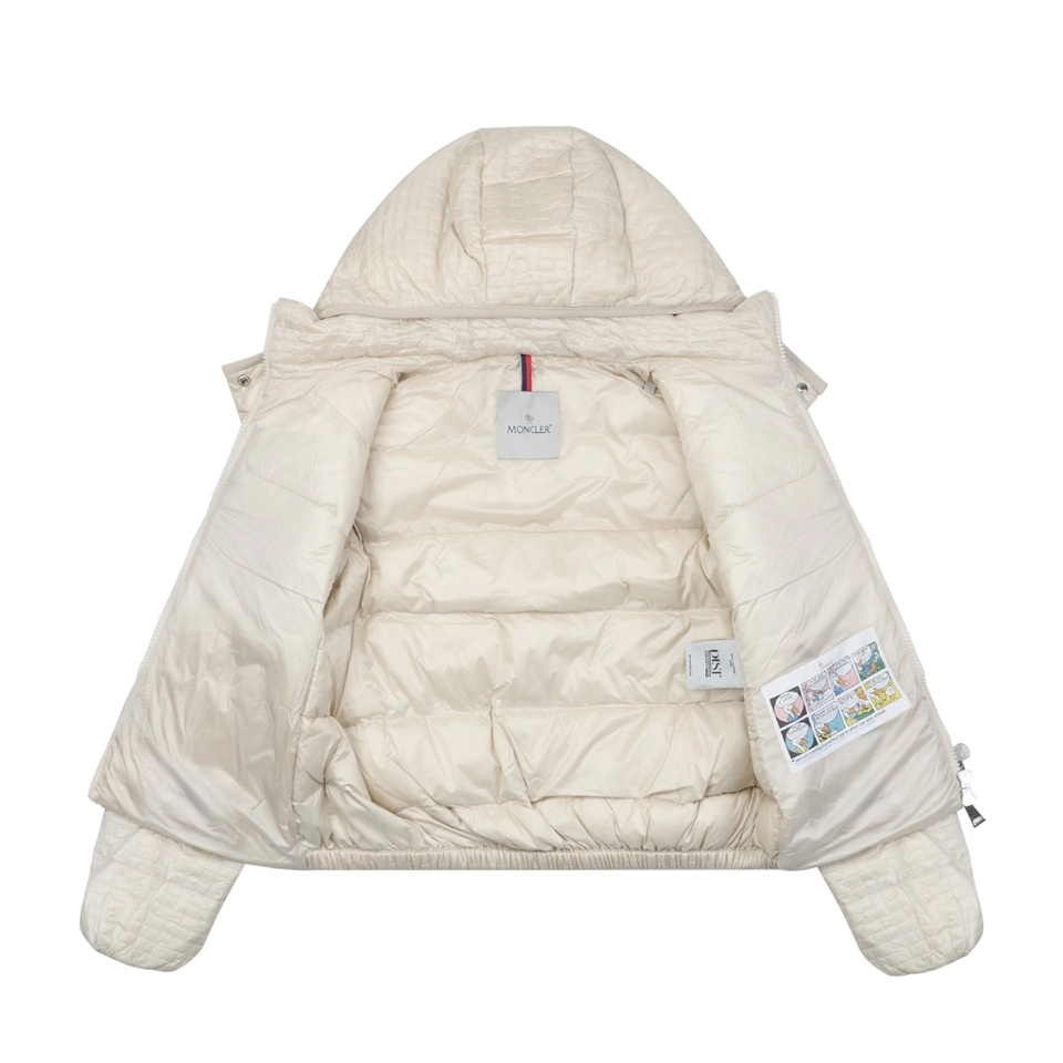 Mxxcler Gisors Waffle Quilted Hooded Down Jacket White Lining