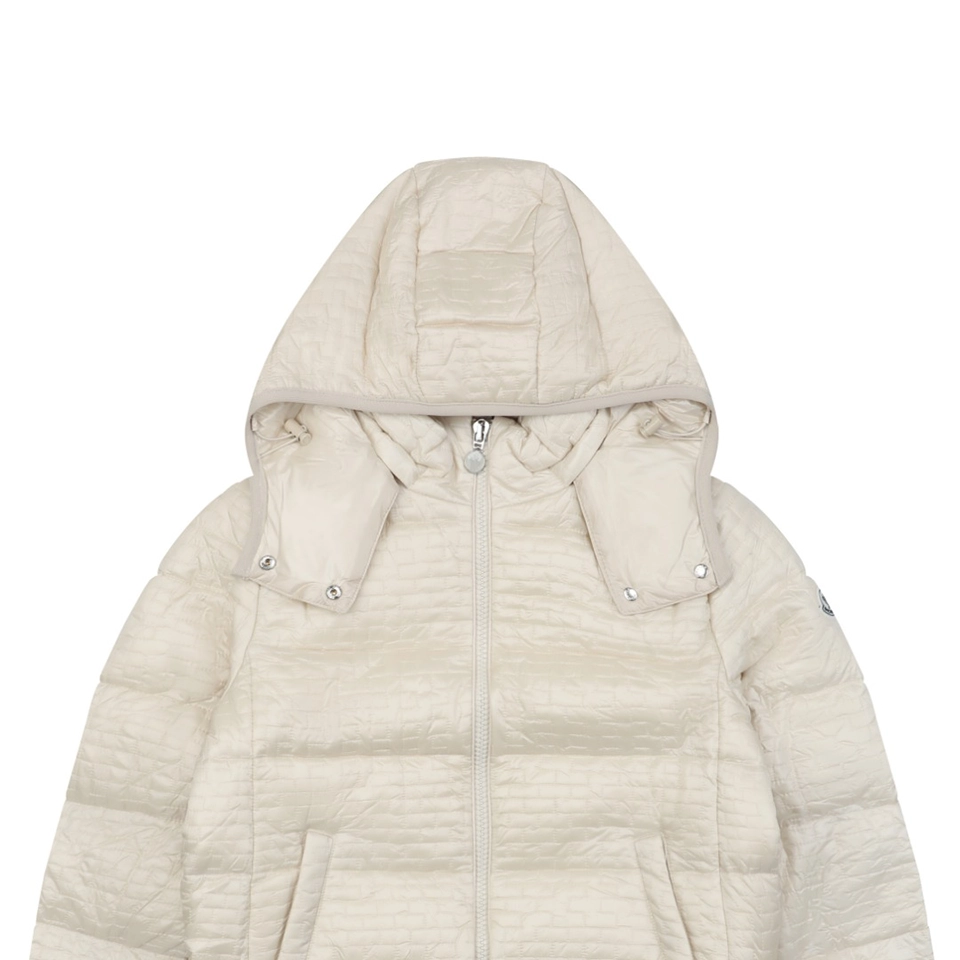 Mxxcler Gisors Waffle Quilted Hooded Down Jacket White