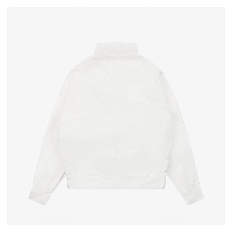 Mxxcler Leather-Trim Pocket Knit Down Jacket White Bacj view