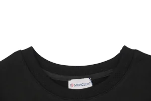 Mxxcler Logo Flocked Print Crewneck Sweatshirt Black Collar