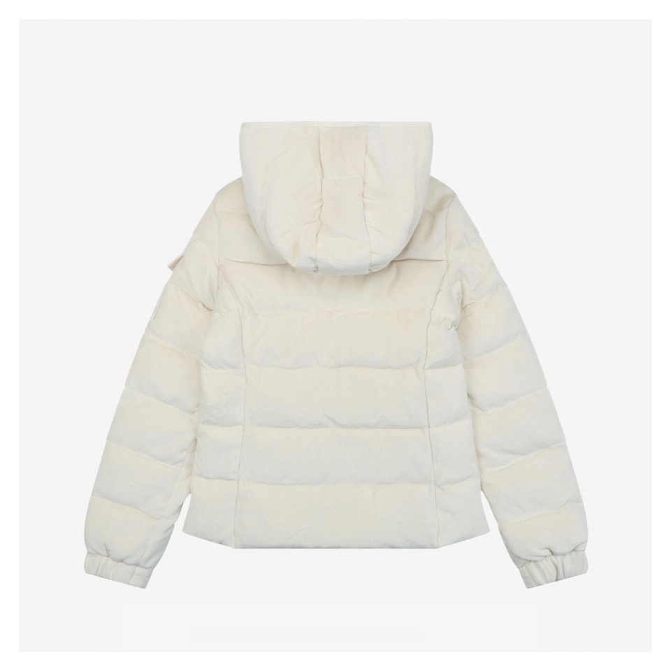 Mxxcler Yvoire Velvet Hooded Down Jacket #509 White Back view