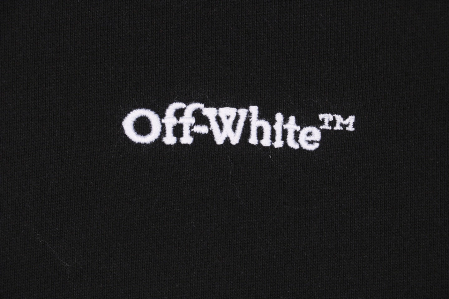 Off-White Wavy Arrow Embroidered Hoodie Front Brand