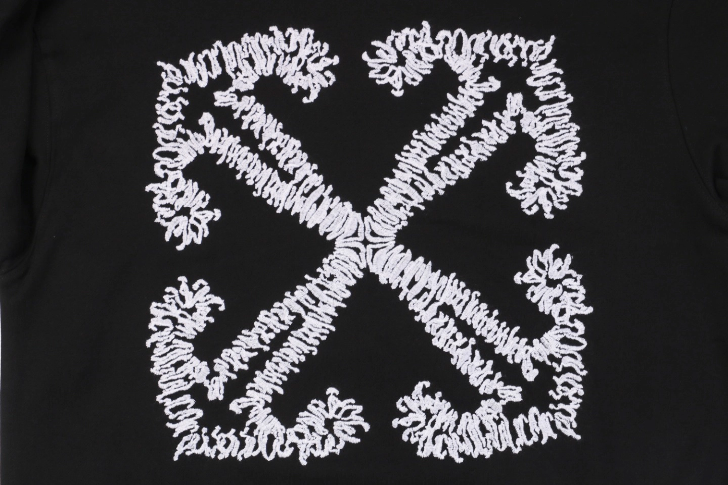 Off-White Wavy Arrow Embroidered Hoodie Back Brand