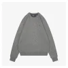 Ralph Lauren Grey Embroidered Pony Crewneck Wool Sweater