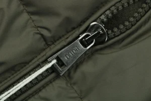 Ralph Lauren Pony Logo Quilted Stand Collar Down Jacket Green Zipper puller