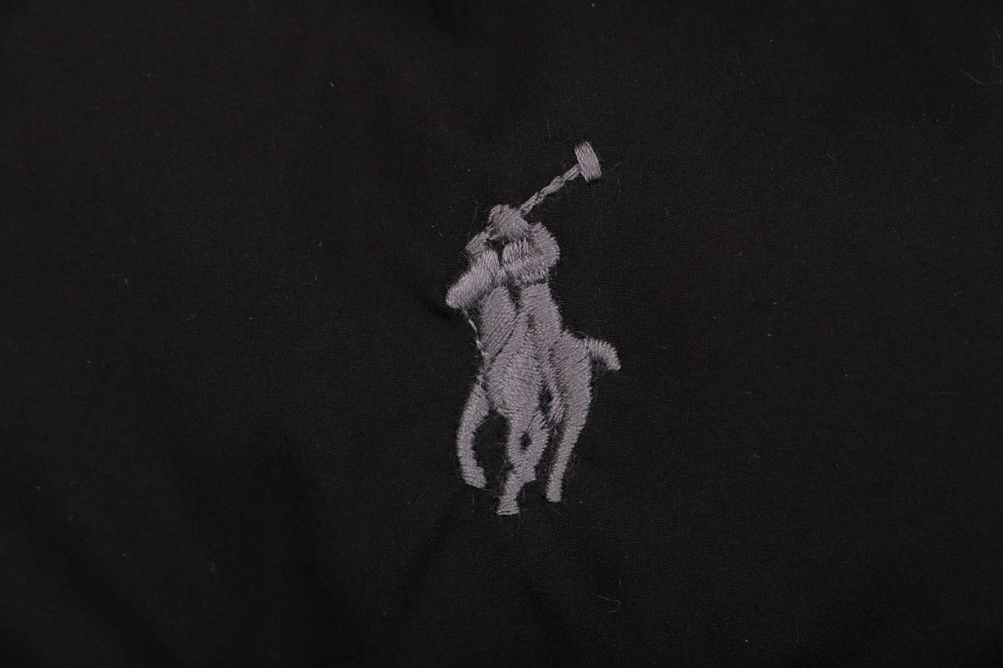 Ralph Lauren Pony Logo Quilted Stand Collar Down Jacket Black Brand